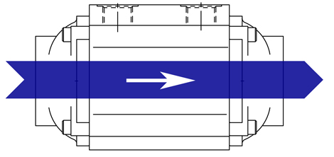 Diagram of a 1 pass oil cooler